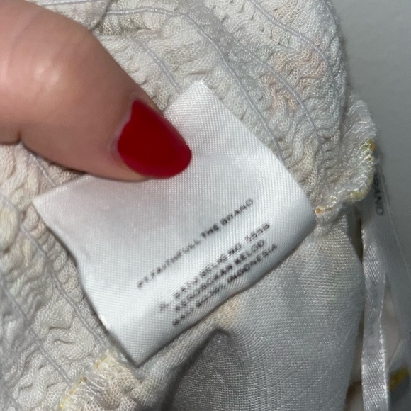 FAITHFULL THE BRAND Carmody Floral Linen Yellow and White Crop Size Small - Picture 7 of 11